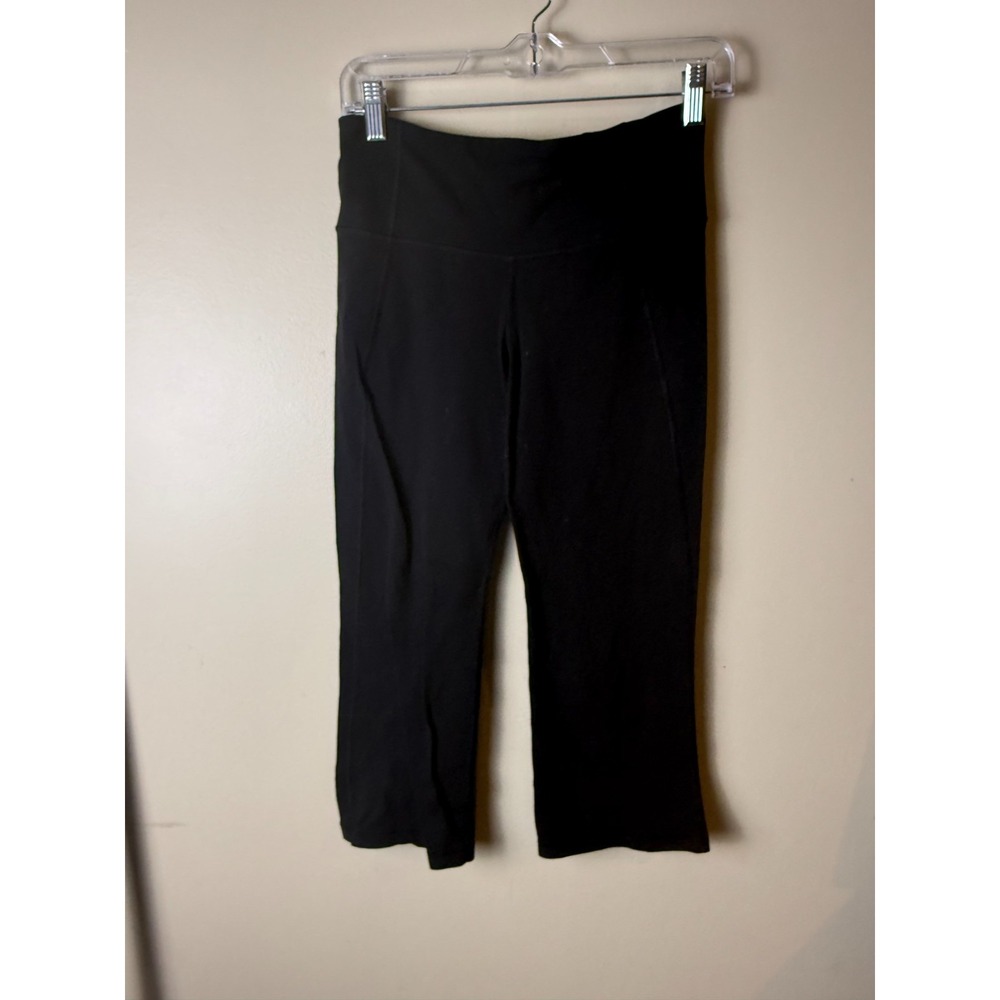 Lululemon Leggings Womens 6 Black Cropped High Rise Flare Slit Yoga Pants